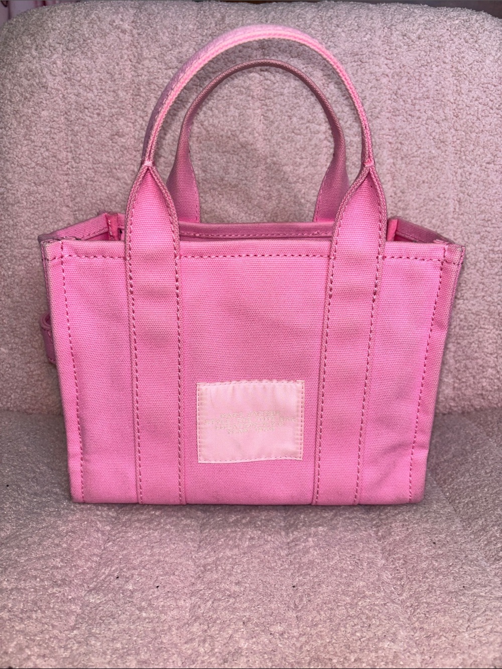 Marc Jacobs Small Pink Canvas 'The Tote Bag' - Picture 2 of 7
